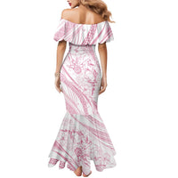 Sharks Couple Dreamy Polynesians Floral Sea Mermaid Dress Pink LT7 - Polynesian Pride