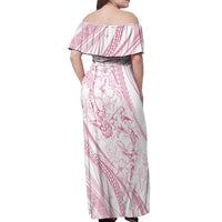 Sharks Couple Dreamy Polynesians Floral Sea Off Shoulder Maxi Dress Pink LT7 - Polynesian Pride