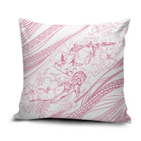 Sharks Couple Dreamy Polynesians Floral Sea Pillow Cover Pink - Polynesian Pride