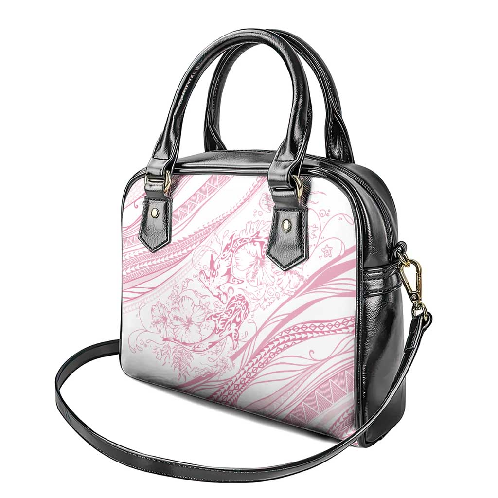 Sharks Couple Dreamy Polynesians Floral Sea Shoulder Handbag Pink LT7 - Polynesian Pride