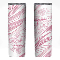Sharks Couple Dreamy Polynesians Floral Sea Skinny Tumbler Pink - Polynesian Pride