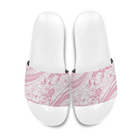 Sharks Couple Dreamy Polynesians Floral Sea Slide Sandals Pink - Polynesian Pride