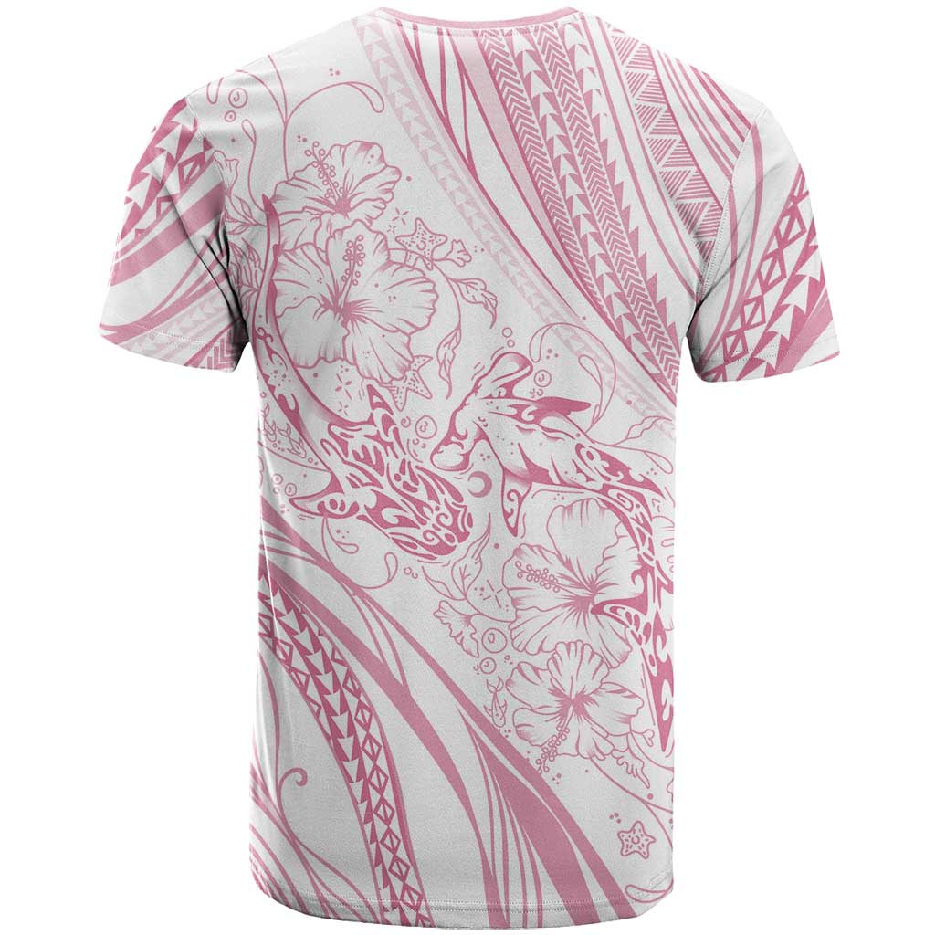 Sharks Couple Dreamy Polynesians Floral Sea T Shirt Pink - Polynesian Pride