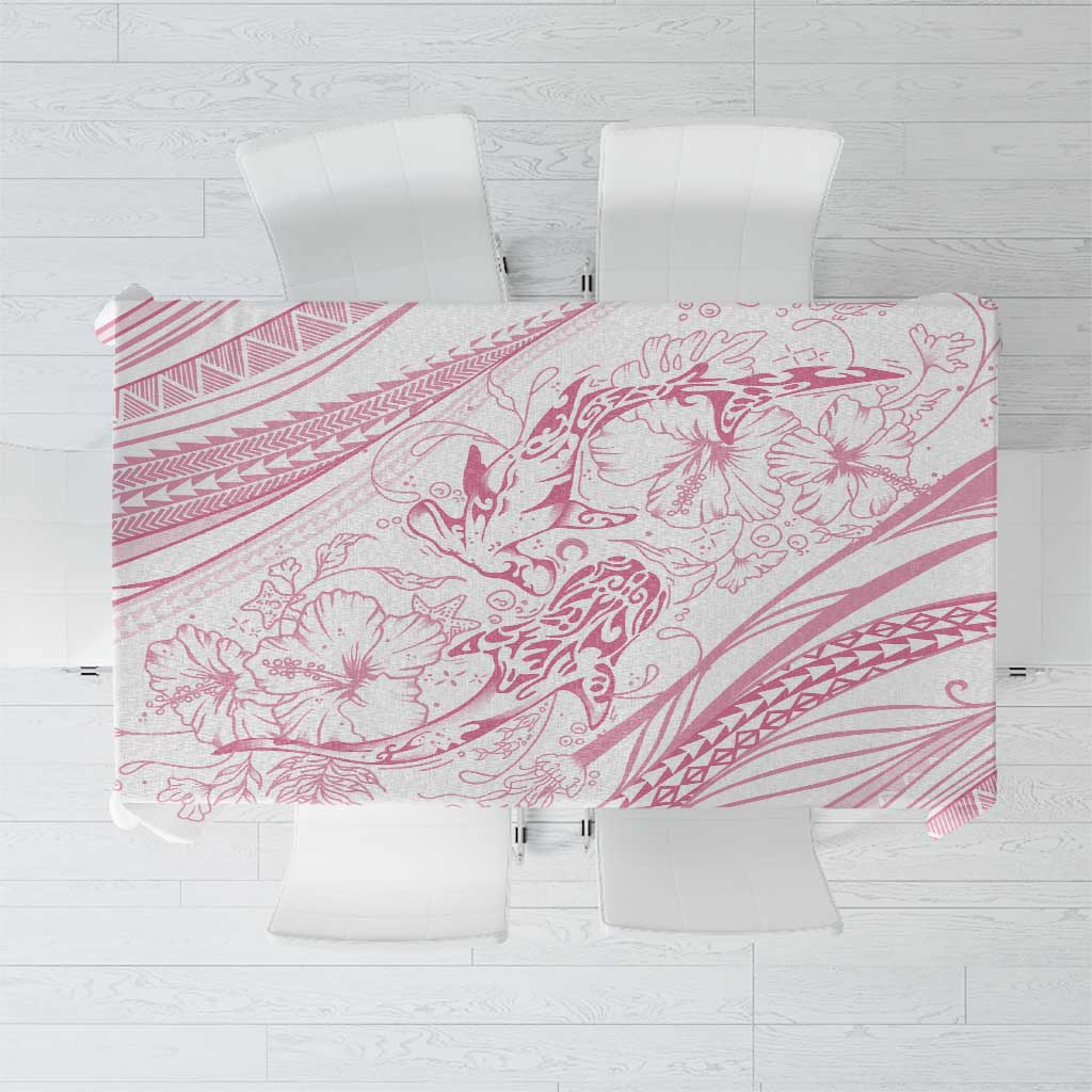 Sharks Couple Dreamy Polynesians Floral Sea Tablecloth Pink LT7 Pink - Polynesian Pride