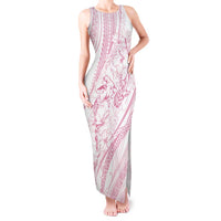Sharks Couple Dreamy Polynesians Floral Sea Tank Maxi Dress Pink - Polynesian Pride