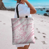 Sharks Couple Dreamy Polynesians Floral Sea Tote Bag Pink - Polynesian Pride