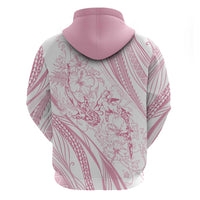 Sharks Couple Dreamy Polynesians Floral Sea Zip Hoodie Pink LT7 - Polynesian Pride