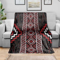 Red Tukutuku Pattern Aotearoa Blanket Niho Taniwha and Puhoro Motifs LT7 - Polynesian Pride