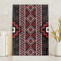Red Tukutuku Pattern Aotearoa Canvas Wall Art Niho Taniwha and Puhoro Motifs LT7 Without Frame Red - Polynesian Pride