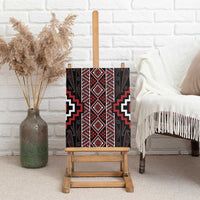 Red Tukutuku Pattern Aotearoa Canvas Wall Art Niho Taniwha and Puhoro Motifs LT7 - Polynesian Pride