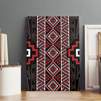 Red Tukutuku Pattern Aotearoa Canvas Wall Art Niho Taniwha and Puhoro Motifs LT7 - Polynesian Pride