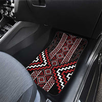 Red Tukutuku Pattern Aotearoa Car Mats Niho Taniwha and Puhoro Motifs LT7 - Polynesian Pride