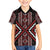 Red Tukutuku Pattern Aotearoa Family Matching Off Shoulder Maxi Dress and Hawaiian Shirt Niho Taniwha and Puhoro Motifs