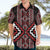 Red Tukutuku Pattern Aotearoa Hawaiian Shirt Niho Taniwha and Puhoro Motifs