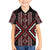 Red Tukutuku Pattern Aotearoa Hawaiian Shirt Niho Taniwha and Puhoro Motifs