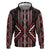 Red Tukutuku Pattern Aotearoa Hoodie Niho Taniwha and Puhoro Motifs