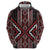 Red Tukutuku Pattern Aotearoa Hoodie Niho Taniwha and Puhoro Motifs