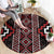 Red Tukutuku Pattern Aotearoa Round Carpet Niho Taniwha and Puhoro Motifs