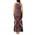 Red Tukutuku Pattern Aotearoa Tank Maxi Dress Niho Taniwha and Puhoro Motifs