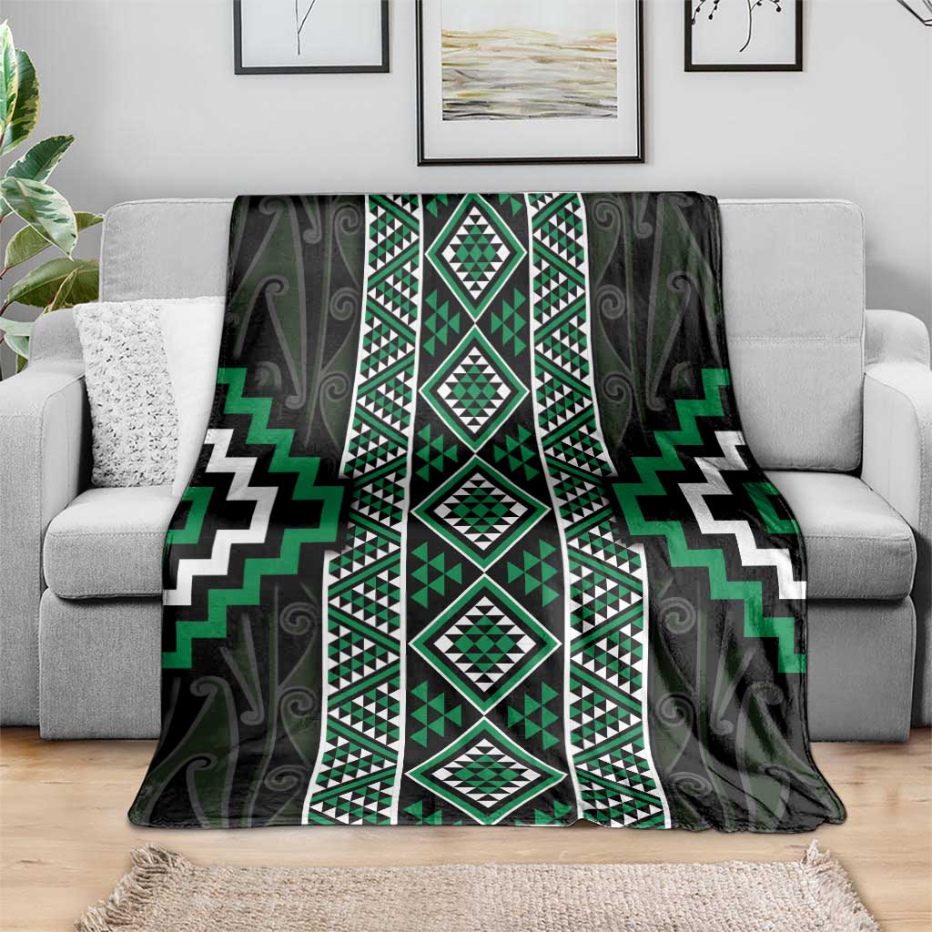 Jade Tukutuku Pattern Aotearoa Blanket Niho Taniwha and Puhoro Motifs LT7 - Polynesian Pride