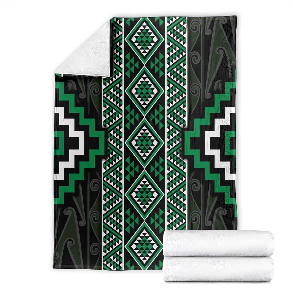 Jade Tukutuku Pattern Aotearoa Blanket Niho Taniwha and Puhoro Motifs LT7 - Polynesian Pride