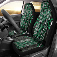 Jade Tukutuku Pattern Aotearoa Car Seat Cover Niho Taniwha and Puhoro Motifs