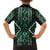 Jade Tukutuku Pattern Aotearoa Family Matching Short Sleeve Bodycon Dress and Hawaiian Shirt Niho Taniwha and Puhoro Motifs