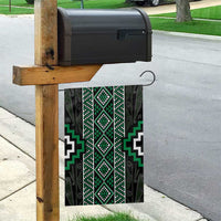 Jade Tukutuku Pattern Aotearoa Garden Flag Niho Taniwha and Puhoro Motifs LT7 - Polynesian Pride