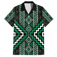 Jade Tukutuku Pattern Aotearoa Hawaiian Shirt Niho Taniwha and Puhoro Motifs LT7 Green - Polynesian Pride