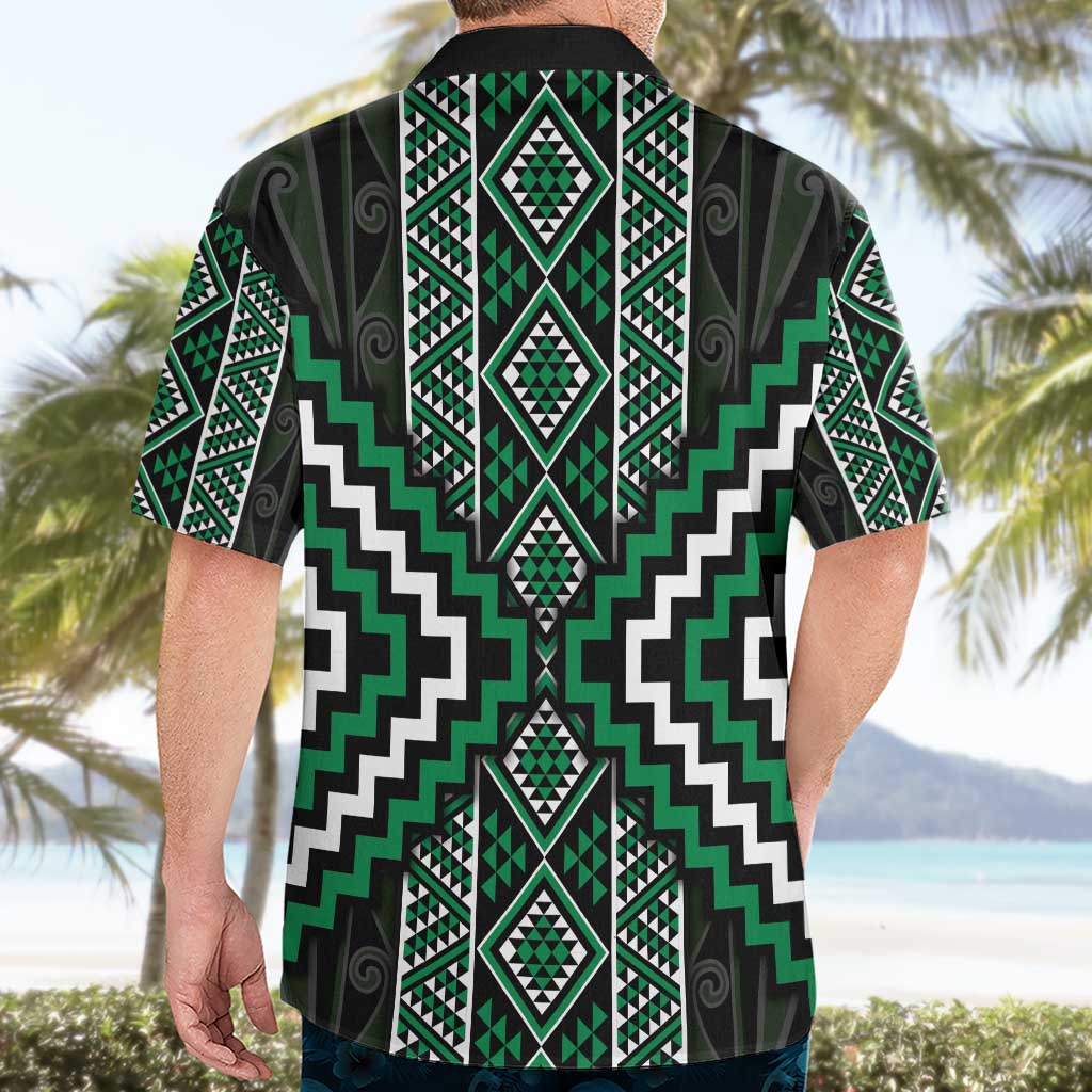 Jade Tukutuku Pattern Aotearoa Hawaiian Shirt Niho Taniwha and Puhoro Motifs LT7 - Polynesian Pride