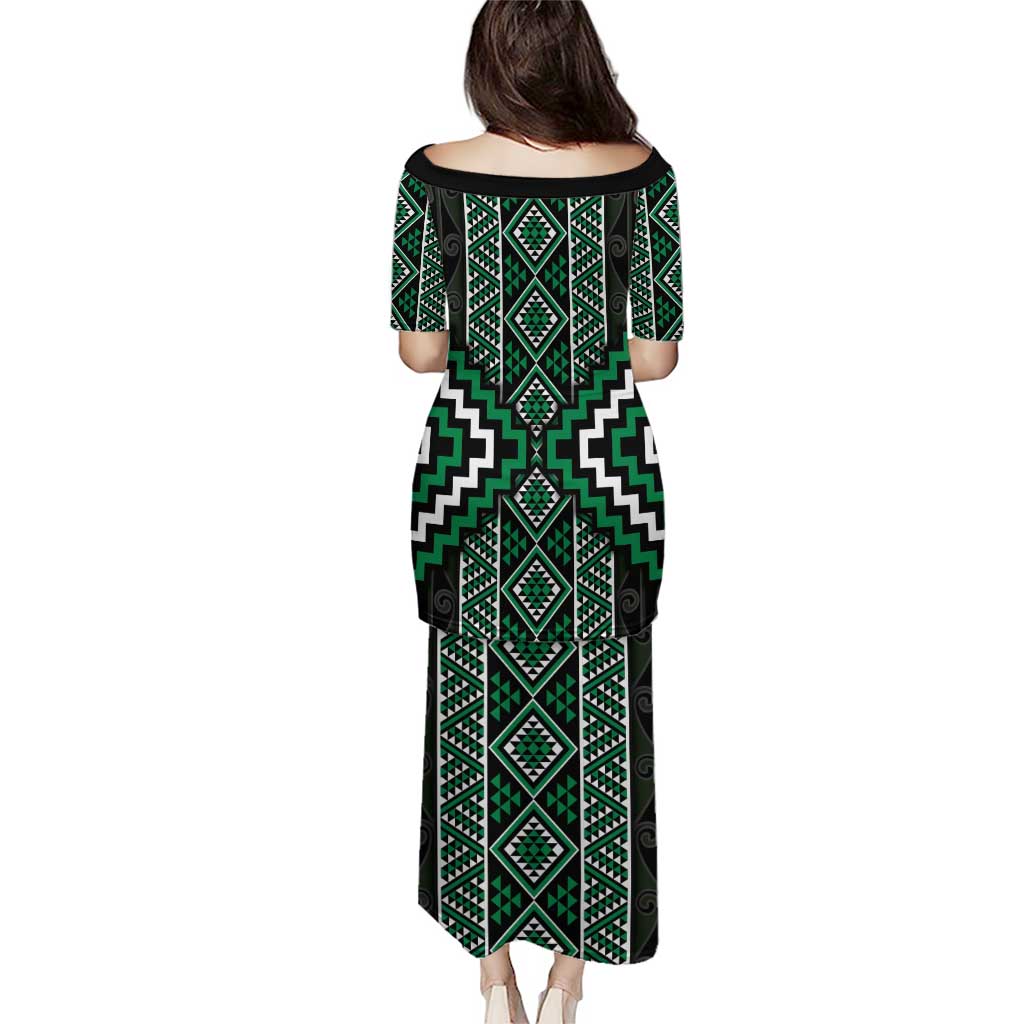 Jade Tukutuku Pattern Aotearoa Puletasi Niho Taniwha and Puhoro Motifs LT7 - Polynesian Pride