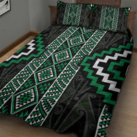 Jade Tukutuku Pattern Aotearoa Quilt Bed Set Niho Taniwha and Puhoro Motifs LT7 - Polynesian Pride