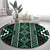 Jade Tukutuku Pattern Aotearoa Round Carpet Niho Taniwha and Puhoro Motifs