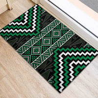 Jade Tukutuku Pattern Aotearoa Rubber Doormat Niho Taniwha and Puhoro Motifs LT7 - Polynesian Pride