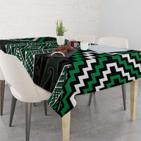 Jade Tukutuku Pattern Aotearoa Tablecloth Niho Taniwha and Puhoro Motifs LT7 - Polynesian Pride