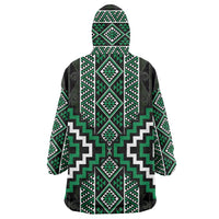 Jade Tukutuku Pattern Aotearoa Wearable Blanket Hoodie Niho Taniwha and Puhoro Motifs LT7 - Polynesian Pride