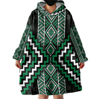 Jade Tukutuku Pattern Aotearoa Wearable Blanket Hoodie Niho Taniwha and Puhoro Motifs LT7 - Polynesian Pride