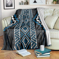 Azure Tukutuku Pattern Aotearoa Blanket Niho Taniwha and Puhoro Motifs LT7 Blue - Polynesian Pride