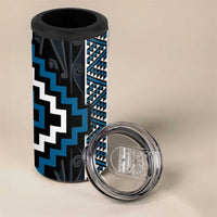 Azure Tukutuku Pattern Aotearoa 4 in 1 Can Cooler Tumbler Niho Taniwha and Puhoro Motifs LT7 - Polynesian Pride