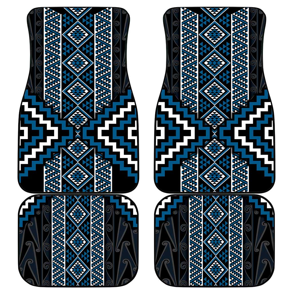 Azure Tukutuku Pattern Aotearoa Car Mats Niho Taniwha and Puhoro Motifs LT7 - Polynesian Pride