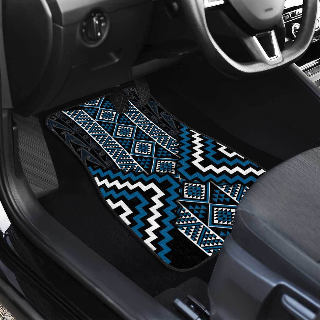 Azure Tukutuku Pattern Aotearoa Car Mats Niho Taniwha and Puhoro Motifs LT7 - Polynesian Pride