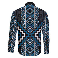 Azure Tukutuku Pattern Aotearoa Family Matching Short Sleeve Bodycon Dress and Hawaiian Shirt Niho Taniwha and Puhoro Motifs