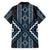 Azure Tukutuku Pattern Aotearoa Family Matching Summer Maxi Dress and Hawaiian Shirt Niho Taniwha and Puhoro Motifs