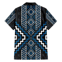 Azure Tukutuku Pattern Aotearoa Hawaiian Shirt Niho Taniwha and Puhoro Motifs LT7 - Polynesian Pride