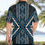 Azure Tukutuku Pattern Aotearoa Hawaiian Shirt Niho Taniwha and Puhoro Motifs