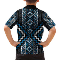 Azure Tukutuku Pattern Aotearoa Hawaiian Shirt Niho Taniwha and Puhoro Motifs LT7 - Polynesian Pride