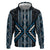 Azure Tukutuku Pattern Aotearoa Hoodie Niho Taniwha and Puhoro Motifs