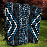 Azure Tukutuku Pattern Aotearoa Quilt Niho Taniwha and Puhoro Motifs