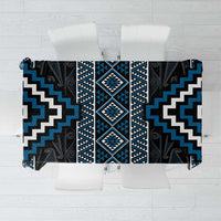 Azure Tukutuku Pattern Aotearoa Tablecloth Niho Taniwha and Puhoro Motifs LT7 Blue - Polynesian Pride