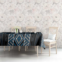 Azure Tukutuku Pattern Aotearoa Tablecloth Niho Taniwha and Puhoro Motifs LT7 - Polynesian Pride